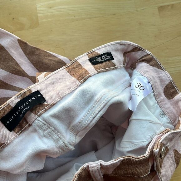 Sanctuary Pink Brown Groovy Patterned High Rise Straight W30 - Picture 4 of 5